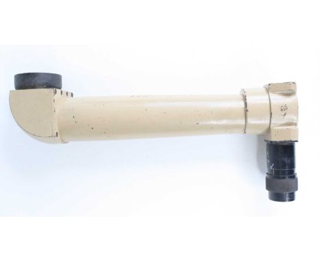 A German Third Reich Afrika Korps monocular trench periscope, having a light khaki tan painted tubular body with adjustable l