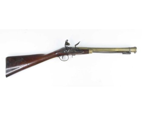 Ketland &amp; Co. of London, a George III flintlock blunderbuss, the 39.5cm brass barrel flared at the muzzle and octagonal a