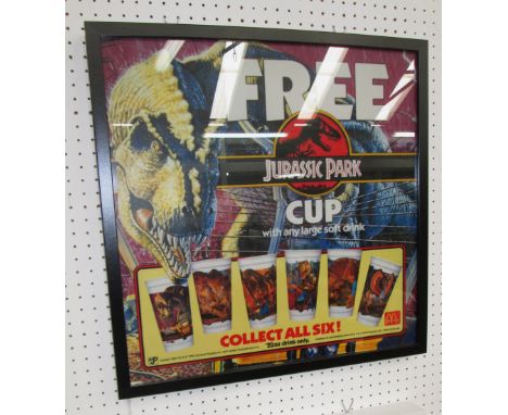 WALL LIGHT, McDonald's 'Jurassic Park', bakelit, acrylic, in frame, 49cm x 49cm. 