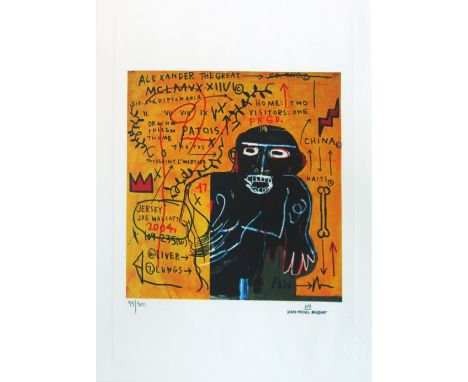 JEAN-MICHEL BASQUIAT, 'JM All Coloured', lithograph on arches paper, blindstamp, numbered 93/1000, signed in the plate and fr