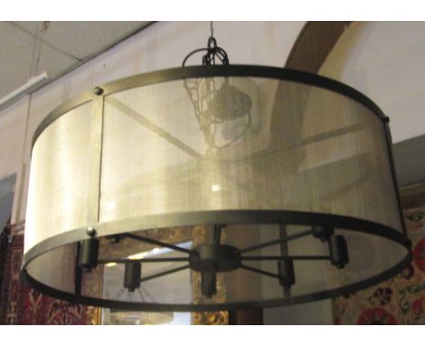 HANGING LIGHT, with a circular shade, 86cm diam.