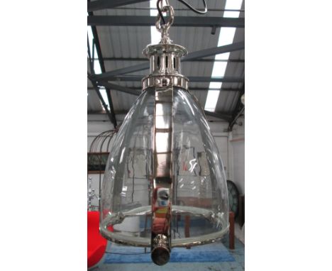CEILING LIGHT, glass dome style, 46cm H plus chain.