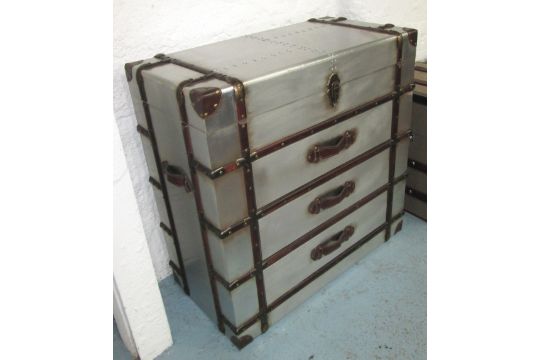 Trunk Chest Of Drawers Ralph Lauren Style Three Long Drawers