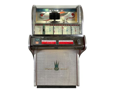 1958-1961 NSM Fanfare 100 Stereo Jukebox. 100 selection jukebox playing 45 RPM records. It comes with 50 records. The jukebox