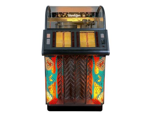 1954 Wurlitzer 1650AF Jukebox. 48 selection jukebox playing 45 RPM records. It comes with 24 records. The jukebox appears to 