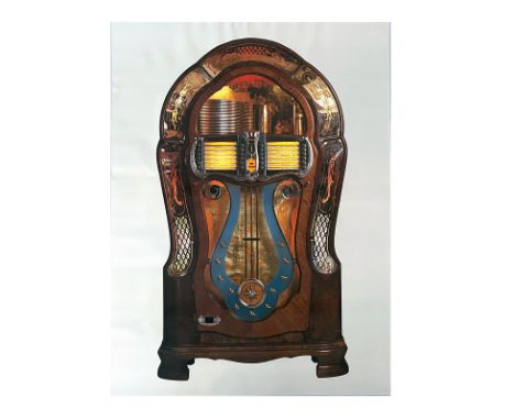 Poster of Wurltizter Model 1080 "Colonial" Jukebox sometimes also called "The Harp". Dimensions (H x W x D): 66 x 49 x 0,1 cm