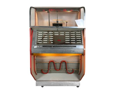 1956 Matebois Model Cristal 40 Jukebox. 80 selection jukebox playing 45 RPM records. It comes with 39 records. The jukebox ap