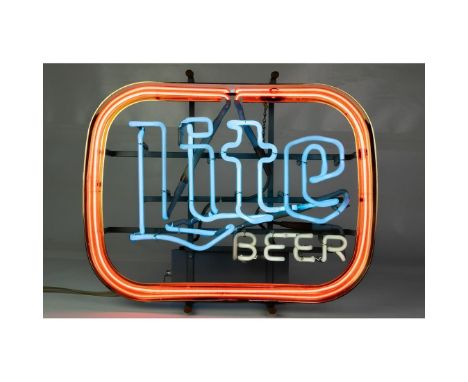 Original vintage Miller Lite Beer neon sign in good working condition. This neon sign comes from the Richard Cobb collection.