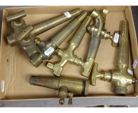 6 Vintage brass barrel taps 