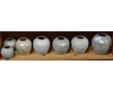 A shelf of Chinese ginger jars 