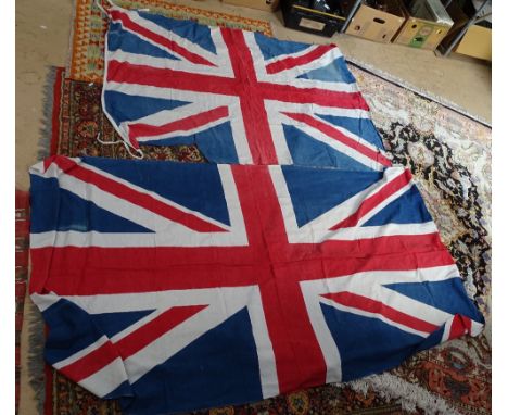 2 Vintage cotton Union Jacks, length 180cm approx 