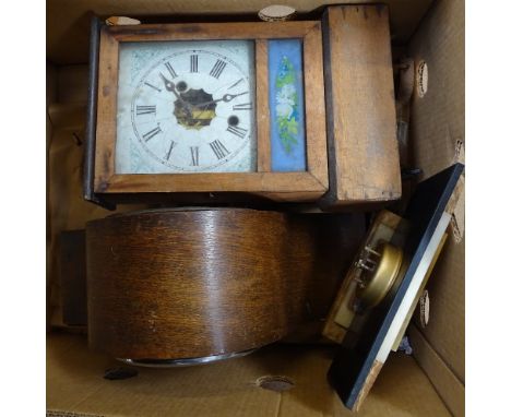 HAC Westminster clock movement (complete), an Art Deco marble clock, a 2-train mantel clock, a travel clock, and another 