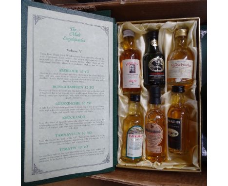 A quantity of 50ml Scotch Whiskey in design presentation boxes 