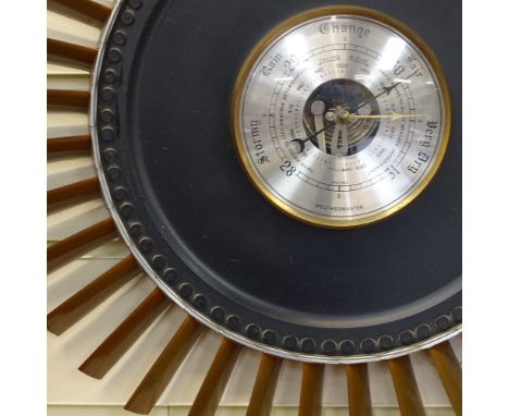 An aneroid Weathermaster barometer mounted in a Rolls Royce Olympus Jet turbine blade assembly, 43cm