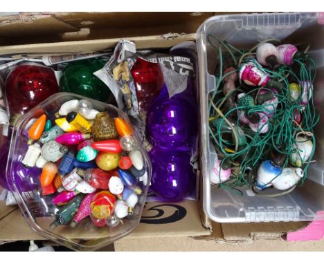 Vintage fairy lights, coloured light bulbs etc