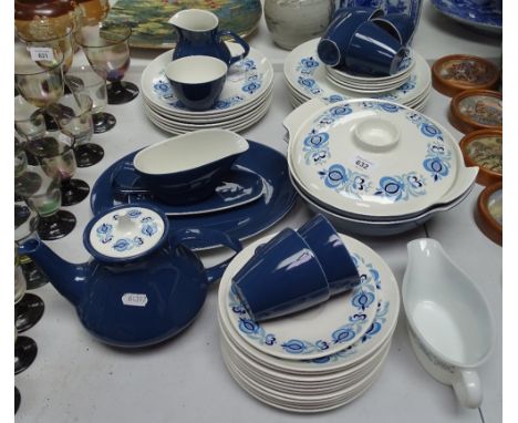 Retro Poole Pottery dinner service and matching tea set 