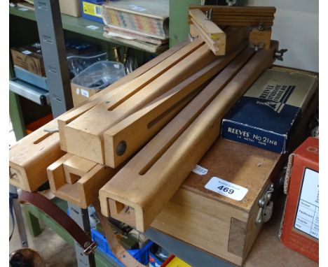 An artist's easel and paint box etc 