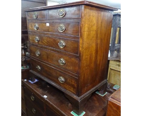 A George III mahogany commode, on bracket feet, W52cm 