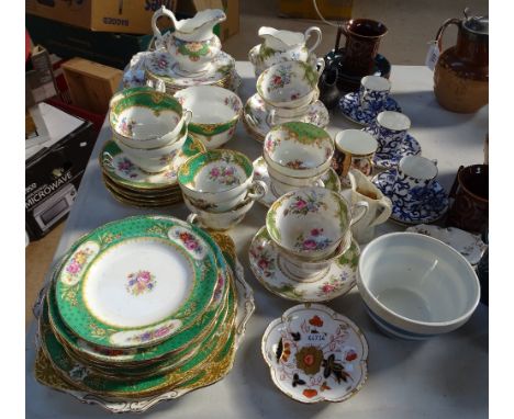 3 similar tea services by Paragon, Tuscan and Hammersley, Coalport coffee cans and saucers etc 