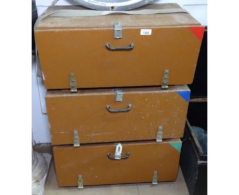 3 Vintage specimen chests 