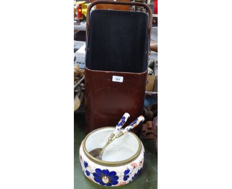 A Mallod coal bucket, and a ceramic salad bowl and servers 