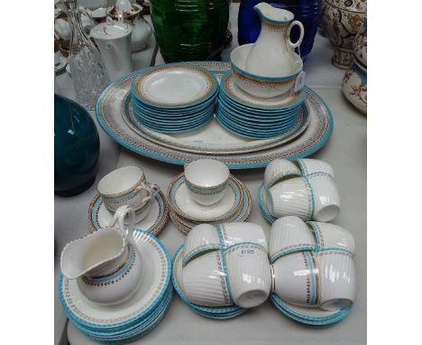 Royal Worcester dinnerware, including meat plates, and a similar Victorian teaset 