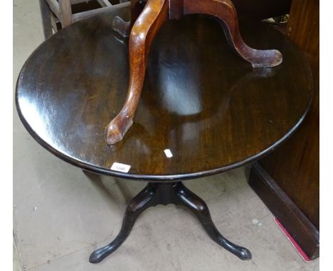 A Georgian mahogany tilt-top table on tripod base, W80cm 