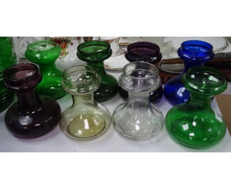 8 various Vintage hyacinth vases, tallest 15cm 