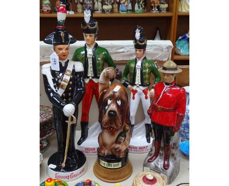 Various novelty ceramic figure decanters, tallest 50cm 