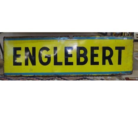 A Vintage enamelled Englebert sign, length 158cm 