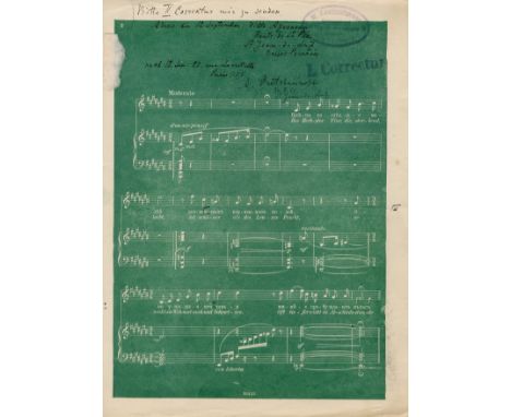 GRETCHANINOV ALEXANDER: (1864-1956) Russian Composer. An unusual signed and corrected proof copy of the sheet music for Gretc