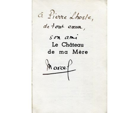 PAGNOL MARCEL: (1895-1974) French Filmmaker, Novelist & Playwright. Book signed and inscribed, being a paperback edition of L
