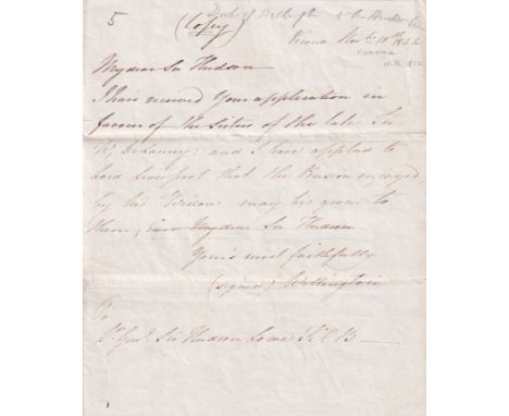 [LOWE HUDSON]: (1769-1844) Anglo-Irish Soldier and Colonial Administrator, Governor of St Helena where he was the 'gaoler' of