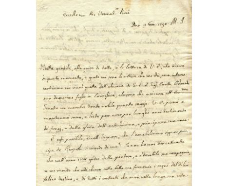 CASANOVA GIACOMO: (1725-1798) Italian Author and Adventurer. An excellent and lengthy A.L.S., `Giacomo Casanova´, with his fu