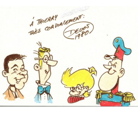 BELGIANS CARTOONISTS: Small and good selection of sketches by three well known Belgian Cartoonists, comprising MITACQ (1927-1