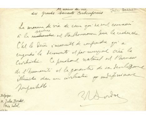 BORDET JULES: (1870-1961) Belgian Immunologist. The bacterial genus Bordetella is named after him. Awarded with the Nobel Pri