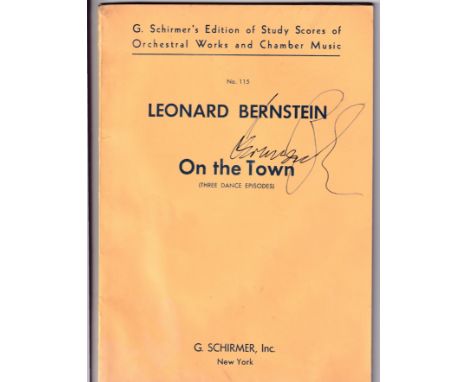 BERNSTEIN LEONARD: (1918-1990) American Conductor & Composer of West Side Story (1957). A slim 4to paperback edition of the s