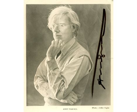 WARHOL ANDY: (1928-1987) American Pop Artist. Signed 8 x 10 photograph by the controversial artist, the Mike Tighe image show