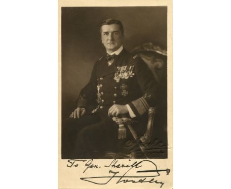 HORTHY MIKLOS: (1868-1957) Regent of Hungary 1920-1944. A good vintage signed and inscribed sepia postcard photograph, the im