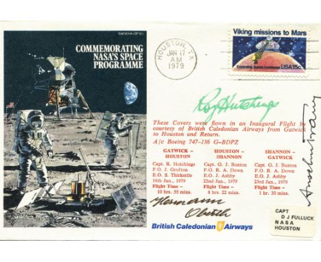 AVIATION: A British Caledonian Airways commemorative cover issued in honour of NASA's space programme individually signed by 