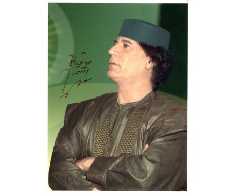 GADDAFI MUAMMAR: (1942-2011) Leader of the Libyan Arab Republic 1969-77 and ˜Brother Leader'' of the Libyan Arab Jamahiriya 1
