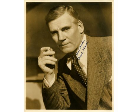 HUSTON WALTER: (1884-1950) Canadian-born American Actor, Academy Award winner. A good vintage signed sepia 8 x 10 photograph 