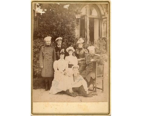 [ALEXANDER III & FAMILY]: A good 4.5 x 6.5 cabinet card photograph, unsigned, the image depicts the Romanov Family in a group