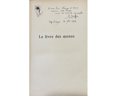 ESCOFFIER GEORGES AUGUSTE: (1846-1935) Famous French Chef. Arguably the most influential of his time, and considered the crea