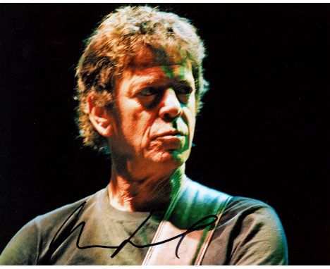 POP MUSIC: An excellent selection of signed photographs, various sizes, by various pop music stars, comprising Lou Reed, a go