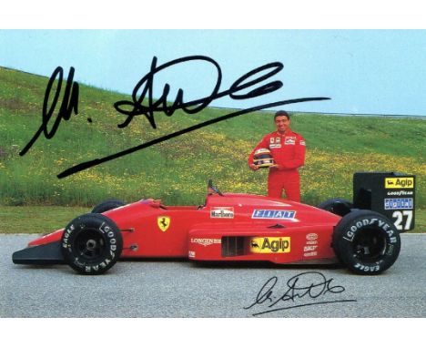 ALBORETO MICHELE: (1956-2001) Italian racing Driver and formula one Pilot. Colour signed 6 x 4 photograph by Alboreto, the im