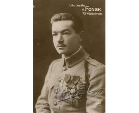 FONCK RENE: (1894-1953) French Aviator, the top Allied Fighter Ace of World War I, considered the all-time Allied Ace of Aces