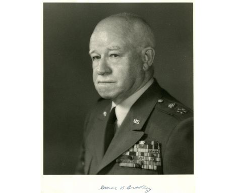 BRADLEY OMAR: (1893-1981) American General of World War II. Signed 8 x 10 photograph, the official United States Army photogr