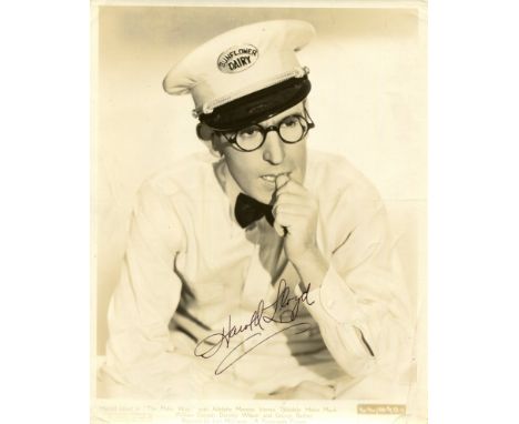 LLOYD HAROLD: (1893-1971) American Film Comedian, Academy Award winner. A good vintage signed 8 x 10 photograph by Lloyd. The