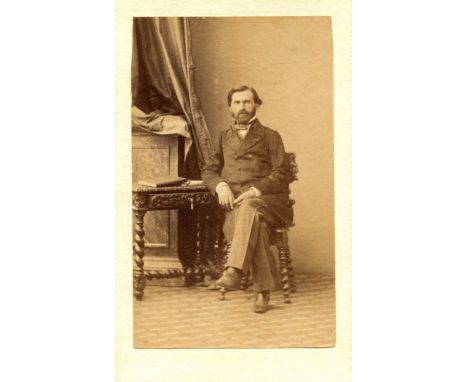 [VERDI GIUSEPPE]: (1813-1901) Italian Opera Composer. A vintage unsigned sepia 2 x 3.5 photograph, the albumen print depictin